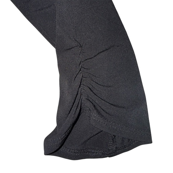 AB Studio Black Ruched Wrap Style Top | Size M - Picture 4 of 7